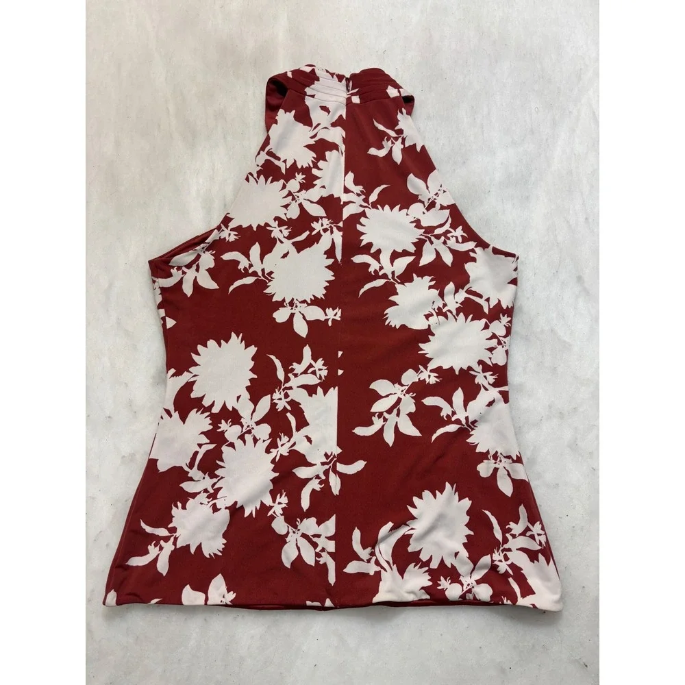White House Black Market Halter Neck Twisted Floral Print Top Women's Size S - Picture 8 of 8